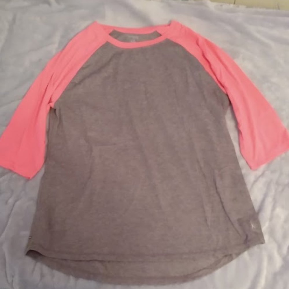 Pink and Gray 3/4 length sleeve T-shirt